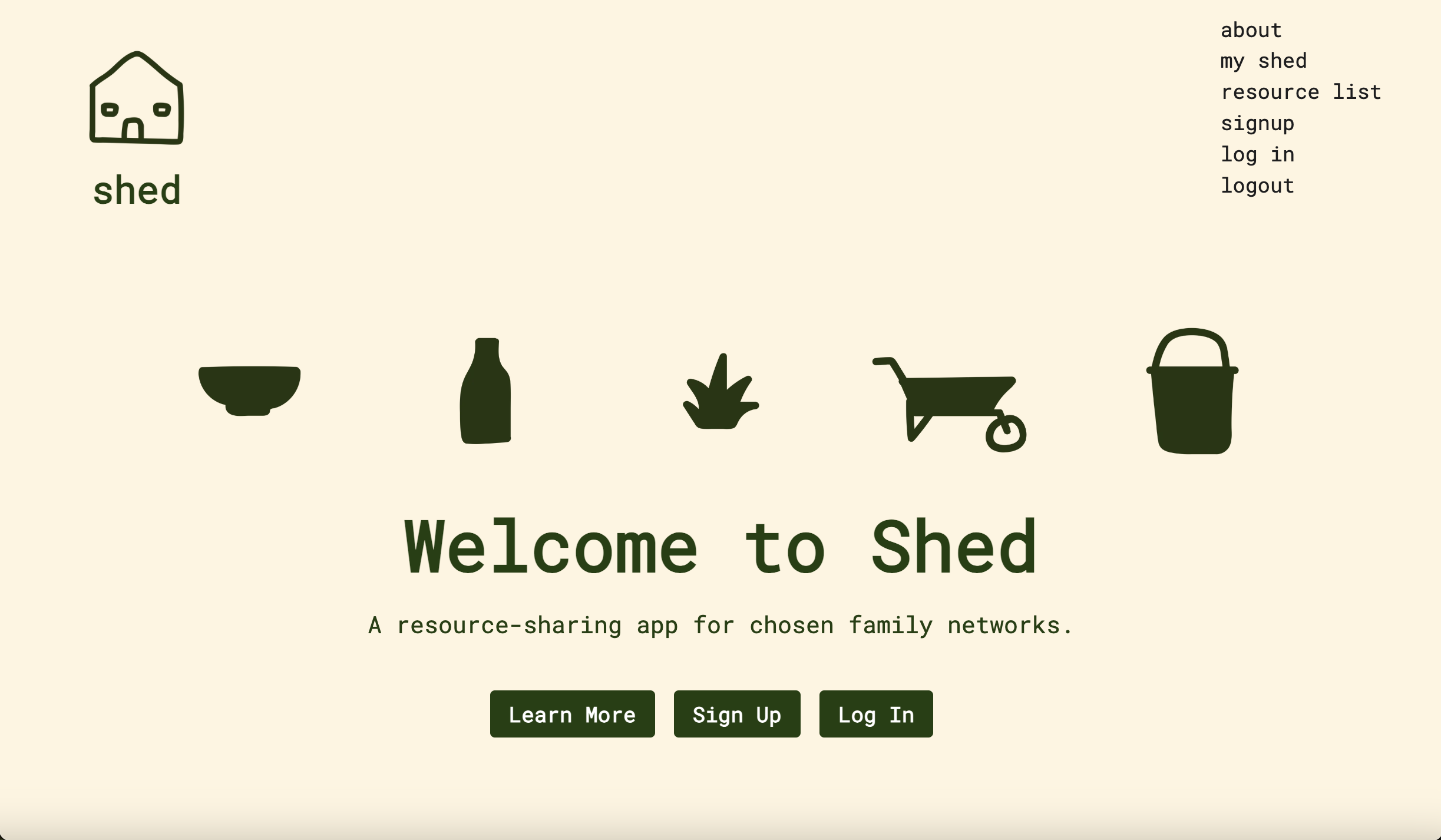 Shed homepage